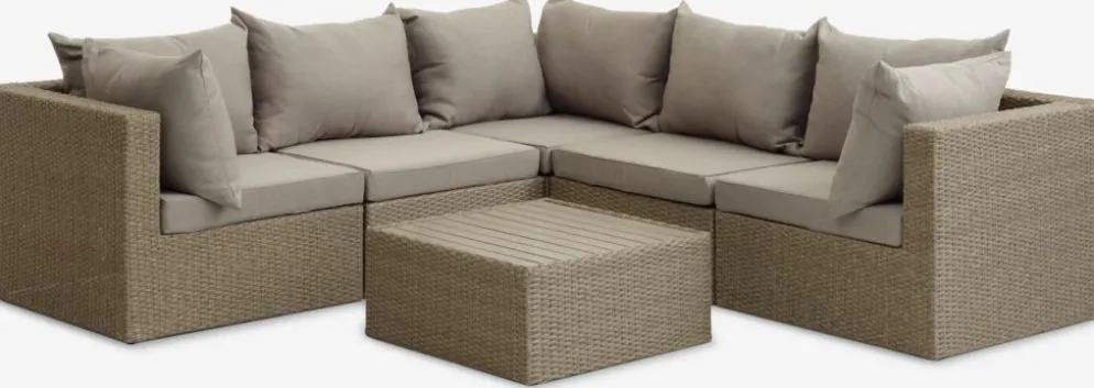 RAVNDRUPConjunto muebles jardín RAVNDRUP 5 plazas natural