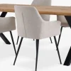 ROSLEV + PURHUSMesa ROSLEV L200 roble natural + 4 PURHUS blanco crudo/negro