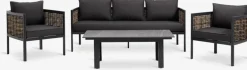 SALTENConjunto muebles jardín SALTEN 5 plazas secado rápido negro