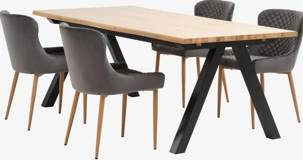 SANDBYMesa de comedor SANDBY 100x210 roble natural/negro