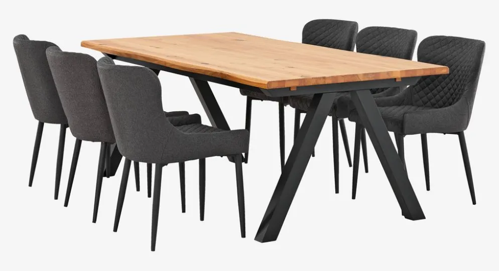 SANDBYMesa de comedor SANDBY 100x210 roble natural/negro
