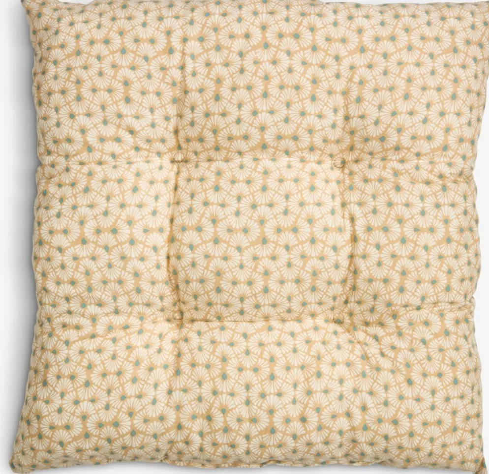 SELJECojín de asiento SELJE 40x40x8 marrón claro/turquesa