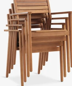 SIRDAL + HAMRAMesa SIRDAL L149 + 4 sillas HAMRA madera dura