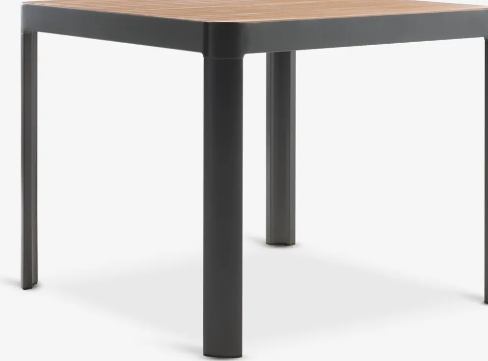 SIRDAL + NANNESTADMesa SIRDAL L91 madera dura + 4 sillas NANNESTAD gris