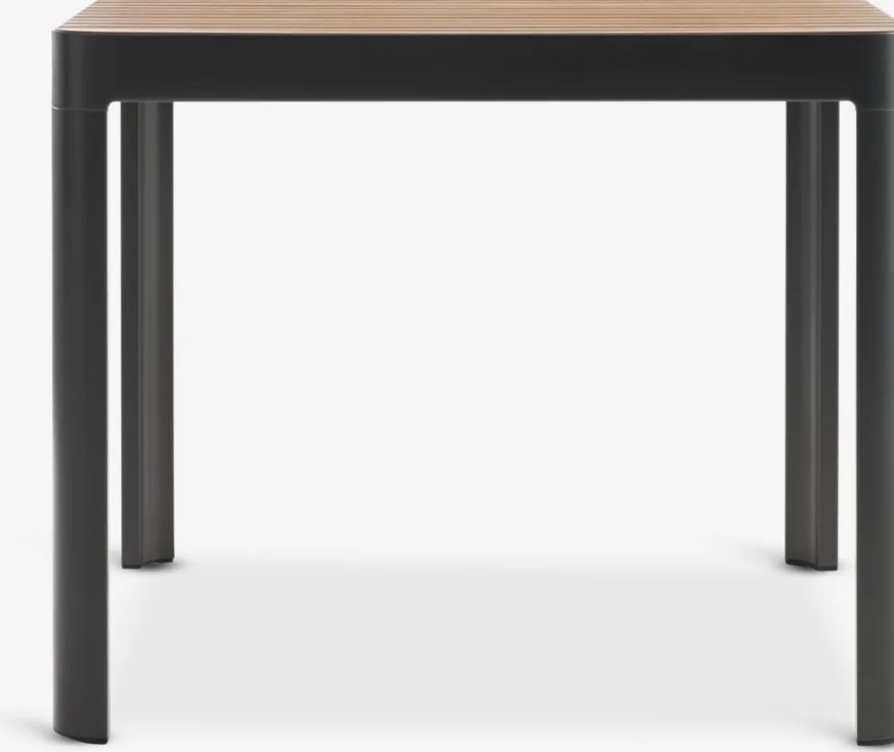 SIRDAL + SIRDALMesa SIRDAL L91 madera dura + 4 sillas SIRDAL gris