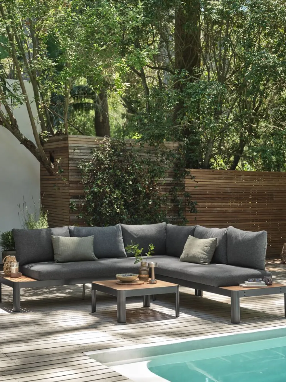 SIRDALConjunto muebles jardín SIRDAL 5 plazas gris oscuro