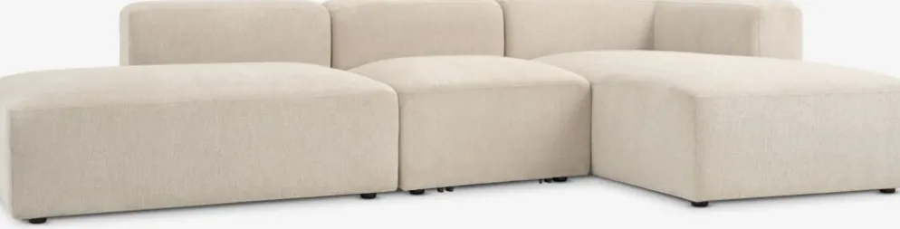 SKEJBYSofá modular SKEJBY 3 plazas chaise longue/abierto beis