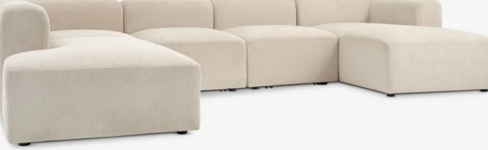 SKEJBYSofá modular SKEJBY 5 plazas chaise longue/abierto beis