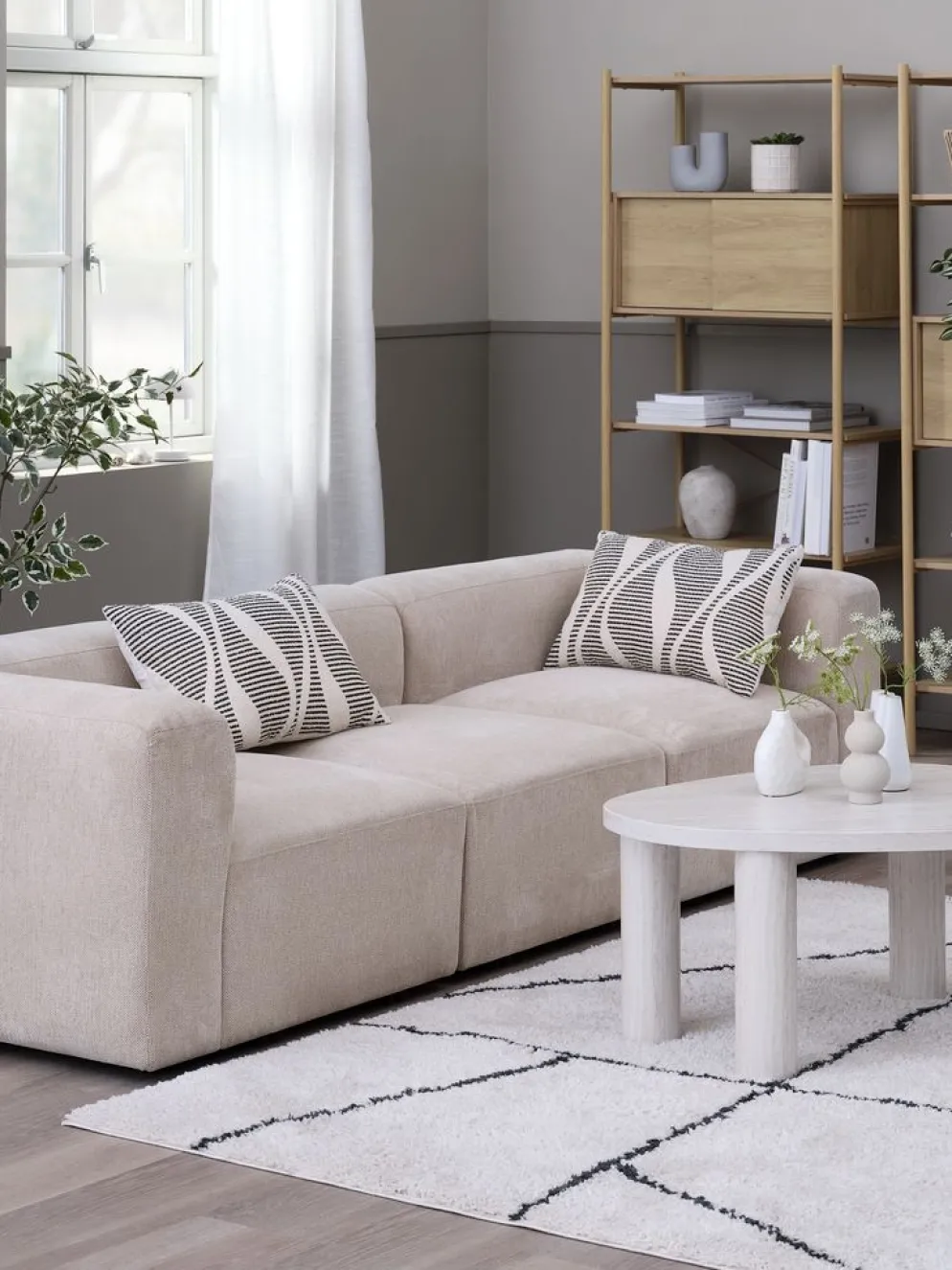 SKEJBYSofá modular SKEJBY 3 plazas tela beis