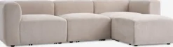 SKEJBYSofá modular SKEJBY 3 plazas con puf tela beis