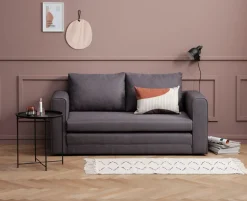 SKILLEBEKKSofá cama SKILLEBEKK tela gris oscuro