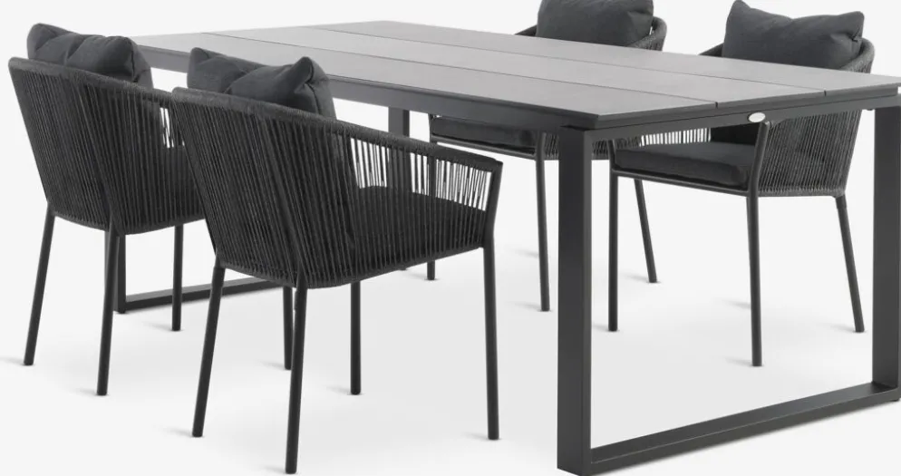 SONNERUP + GILJAMesa SONNERUP L215 + 4 sillas GILJA gris