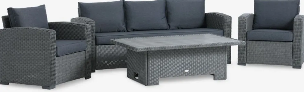 STAVERNConjunto muebles jardín STAVERN 5 plazas gris