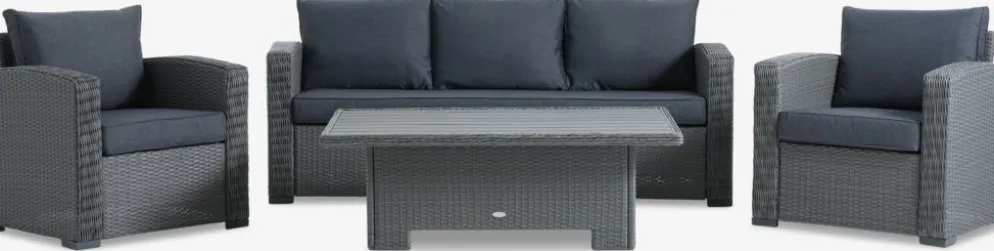 STAVERNConjunto muebles jardín STAVERN 5 plazas gris