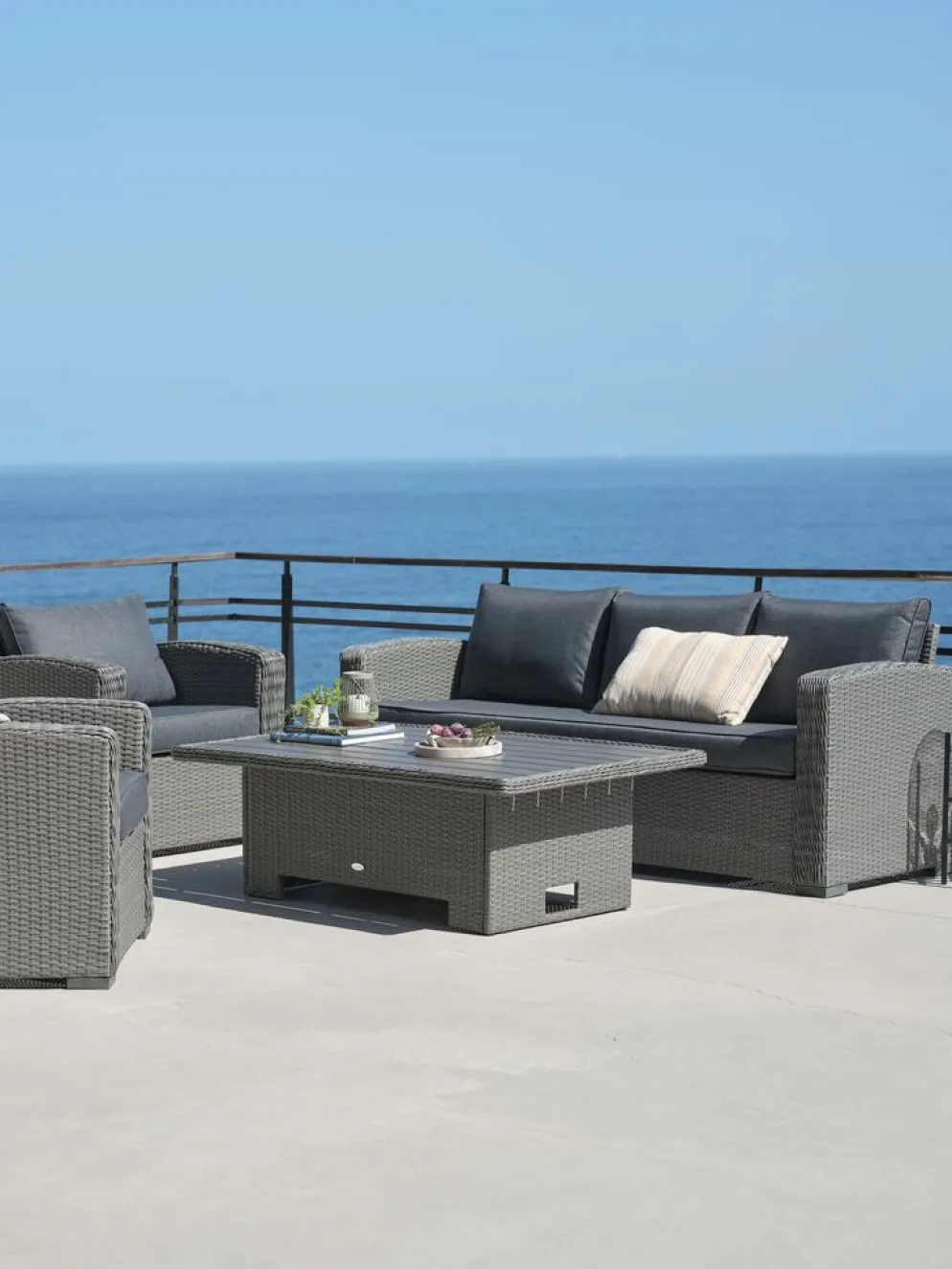 STAVERNConjunto muebles jardín STAVERN 5 plazas gris