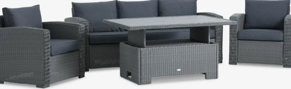 STAVERNConjunto muebles jardín STAVERN 5 plazas gris