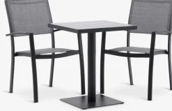 STENUNGSUND + STRANDBYMesa STENUNGSUND L60 + 2 sillas STRANDBY gris