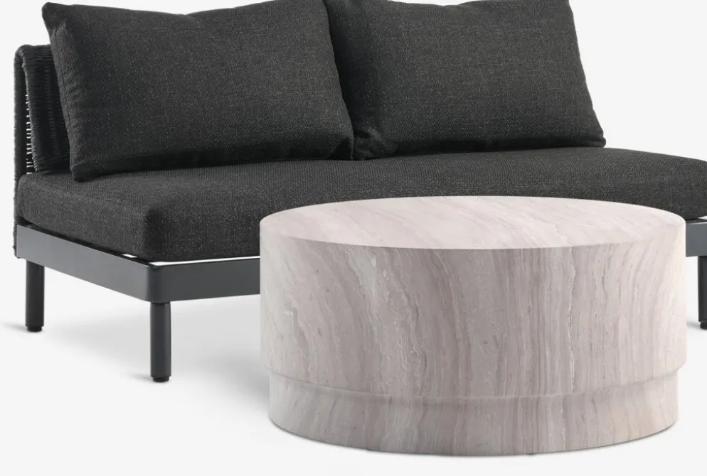STORLIEN + VOSSConjunto jardín STORLIEN travertino + VOSS 2 plazas negro