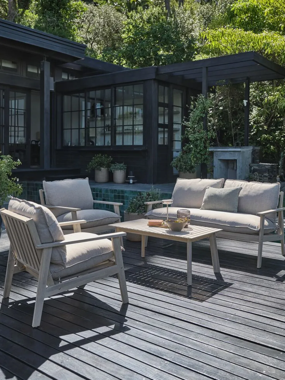 SYLTHOLMConjunto muebles jardín SYLTHOLM 4,5 plazas madera dura