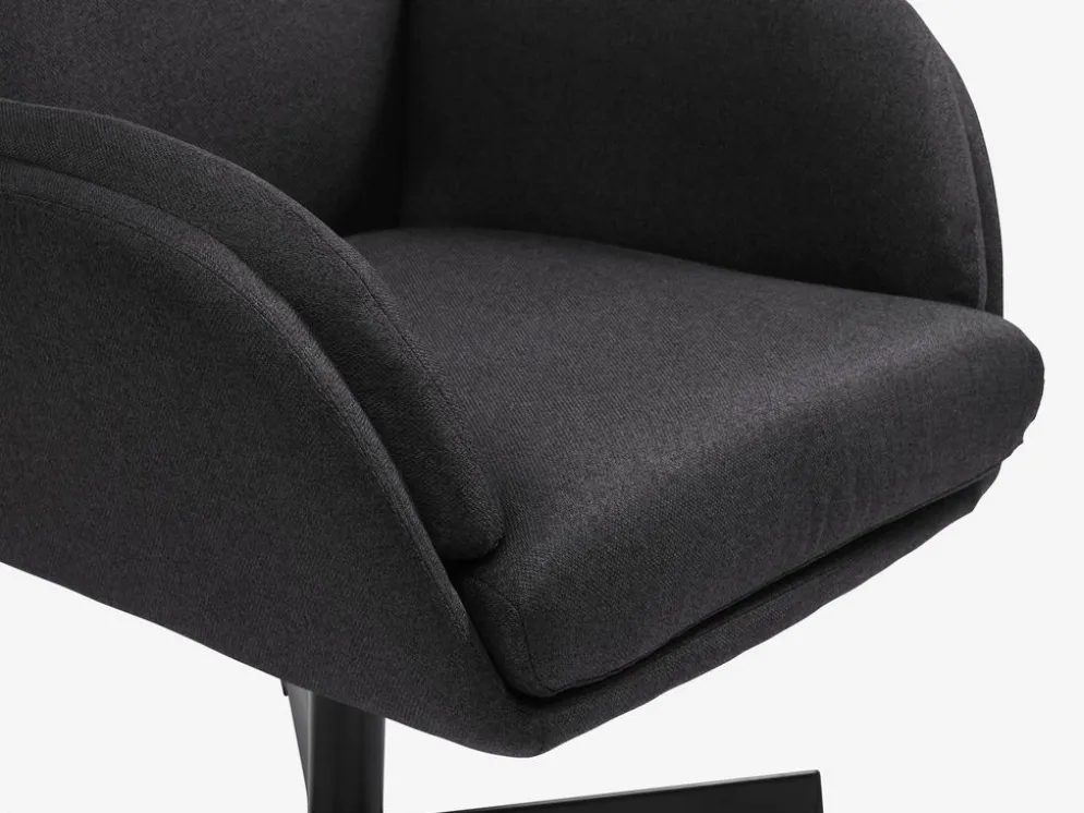 TANKEDALSillón reclinable con reposapiés TANKEDAL tela gris oscuro