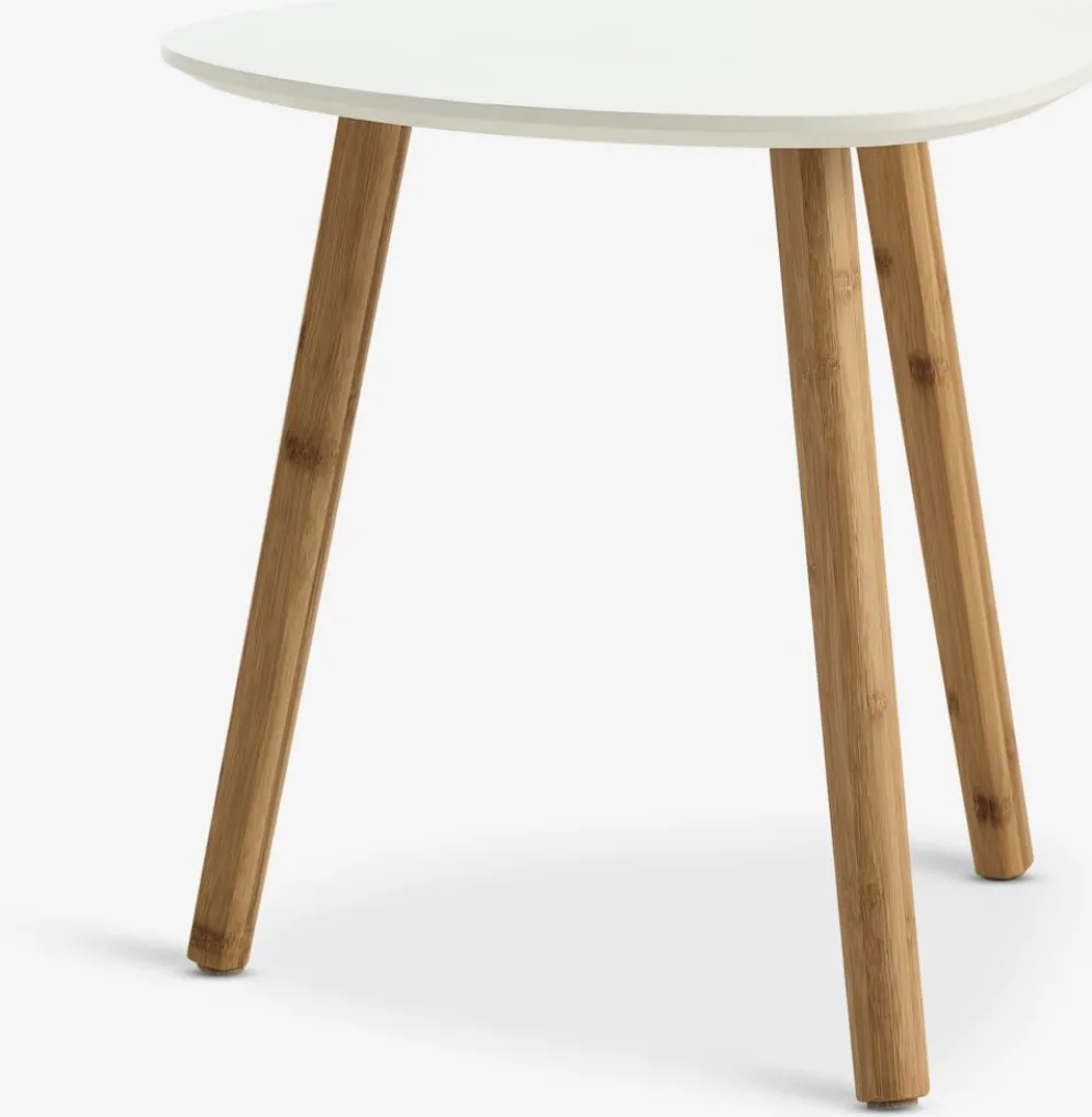 TAPSMesa auxiliar TAPS 40x40 blanco/bambú