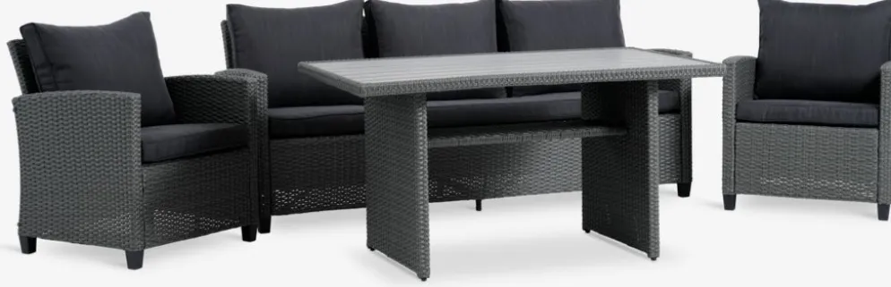 THISEConjunto muebles jardín THISE 5 plazas gris