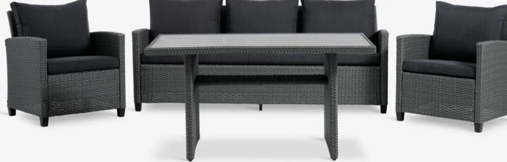 THISEConjunto muebles jardín THISE 5 plazas gris