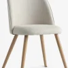THORUPSilla de comedor THORUP tela beis/color roble natural