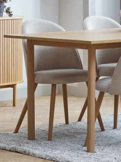 THORUPSilla de comedor THORUP tela beis/color roble natural