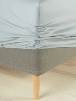 TINEGOLDSábana bajera ajustable de satén TINE 90x200x35 gris claro