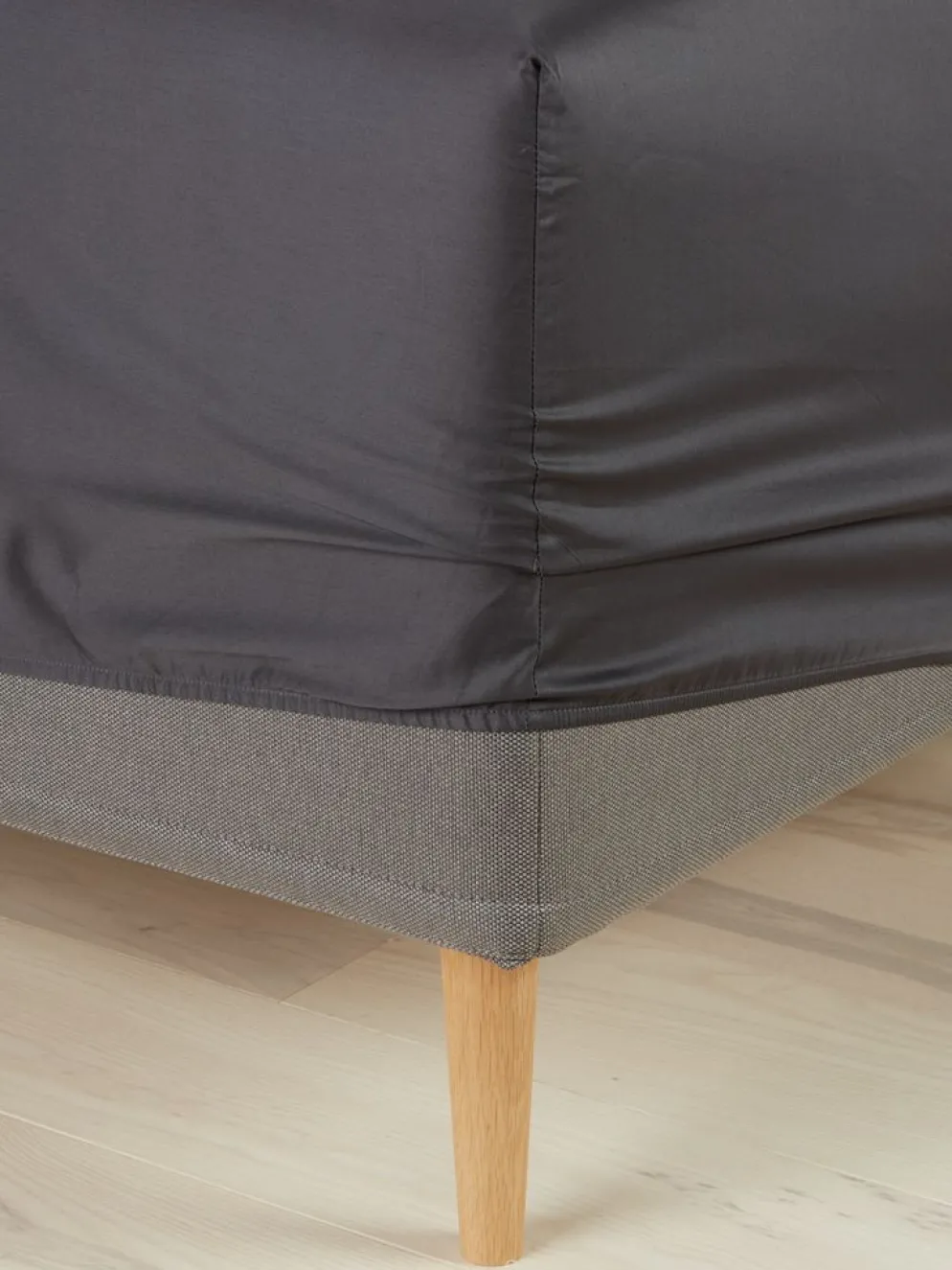 TINEGOLDSábana bajera ajustable de satén TINE 90x200x35 gris