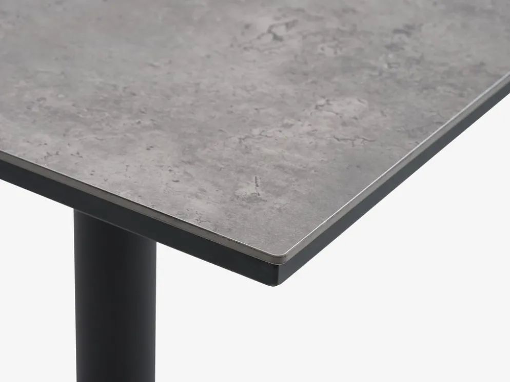 TIPMOSE + MELLBYMesa TIPMOSE L70 gris + 2 sillas MELLBY negro