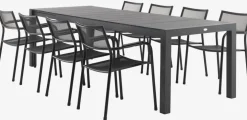 TYDAL + HEMSEDALMesa TYDAL L208/272 + 4 sillas HEMSEDAL negro