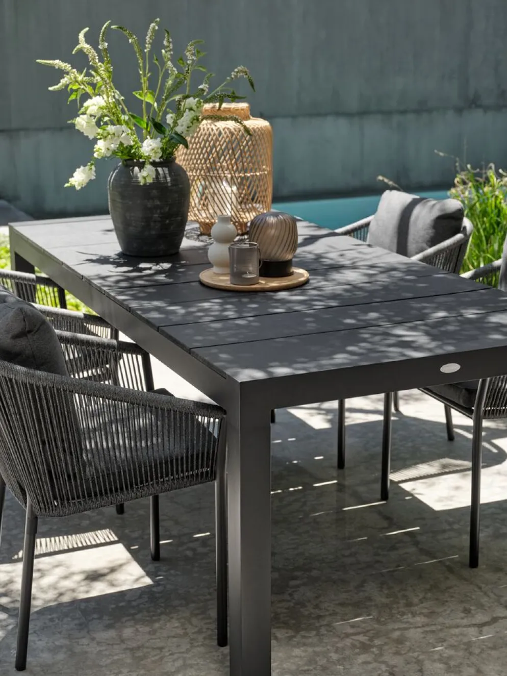 TYDALMesa de jardín TYDAL A95xL208/272 negro