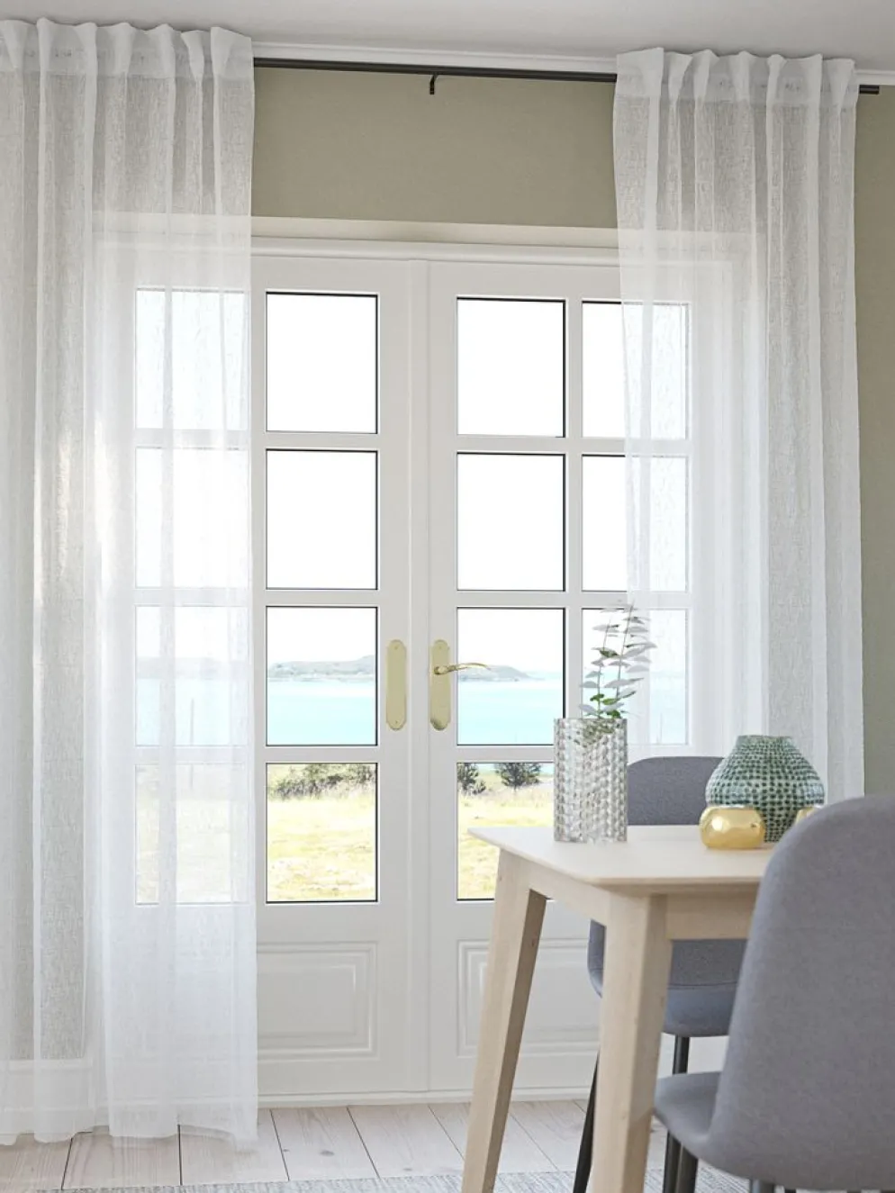 UNNENCortina UNNEN 1x140x300 aspecto lino blanco
