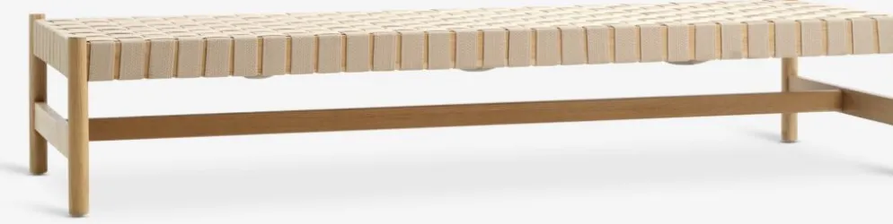 VADEHAVETDiván cama VADEHAVET 189x67 tela natural/roble
