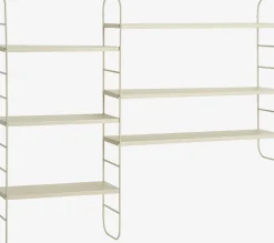 VANDRUPEstante de pared VANDRUP 6 estantes regulables beis