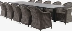 VATTRUP + GAMMELBYMesa VATTRUP L206/321 negro + 4 sillas GAMMELBY gris