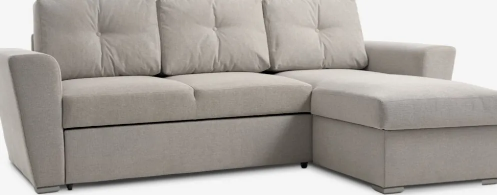 VEJLBYSofá cama chaise longue VEJLBY tela arena claro