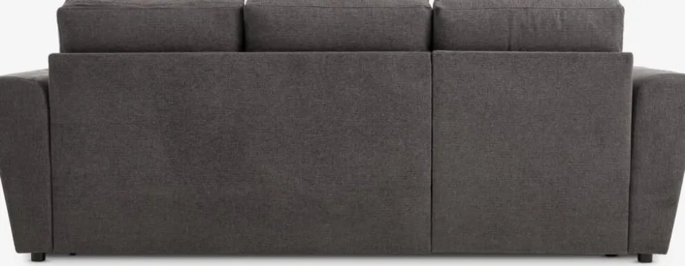 VEJLBYSofá cama con chaise longue VEJLBY tela gris oscuro