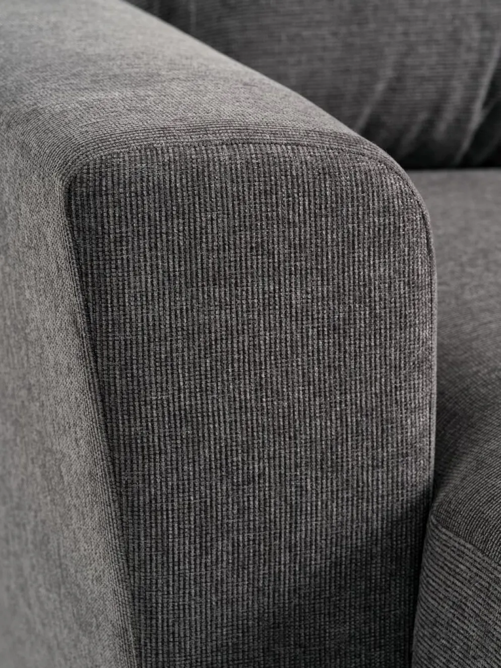 VEJLBYSofá cama con chaise longue VEJLBY tela gris oscuro