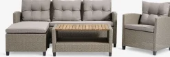 VENConjunto muebles jardín VEN 4 plazas chaise longue natural