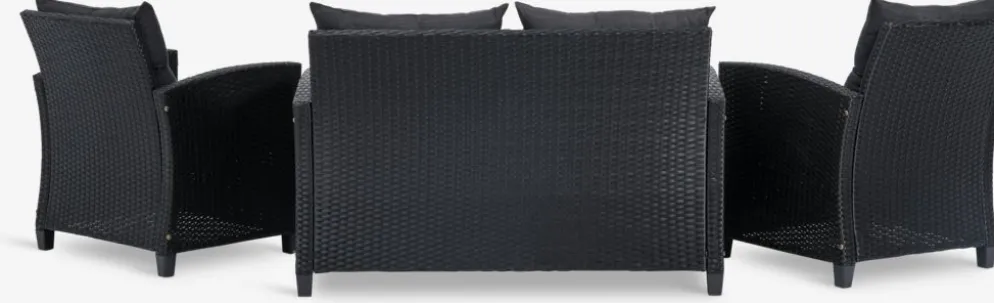 VENConjunto muebles jardín VEN 4 plazas negro