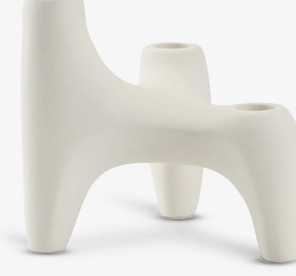 VIGNIRCandelabro VIGNIR A13xL16xA15cm blanco crudo