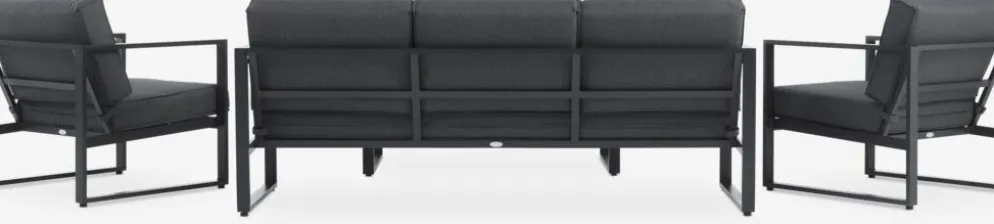 VONGEConjunto muebles jardín VONGE 5 plazas negro