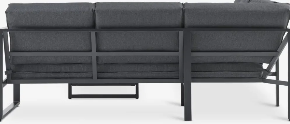 VONGEConjunto muebles jardín VONGE 6 plazas negro