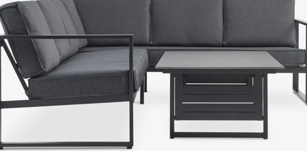 VONGEConjunto muebles jardín VONGE 6 plazas negro