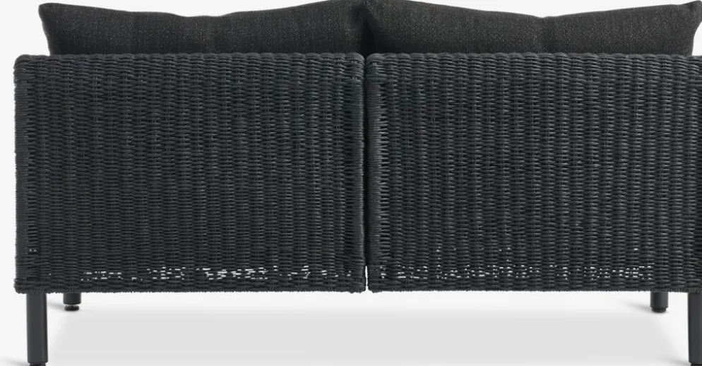 VOSSSofá de exterior VOSS 2 plazas negro