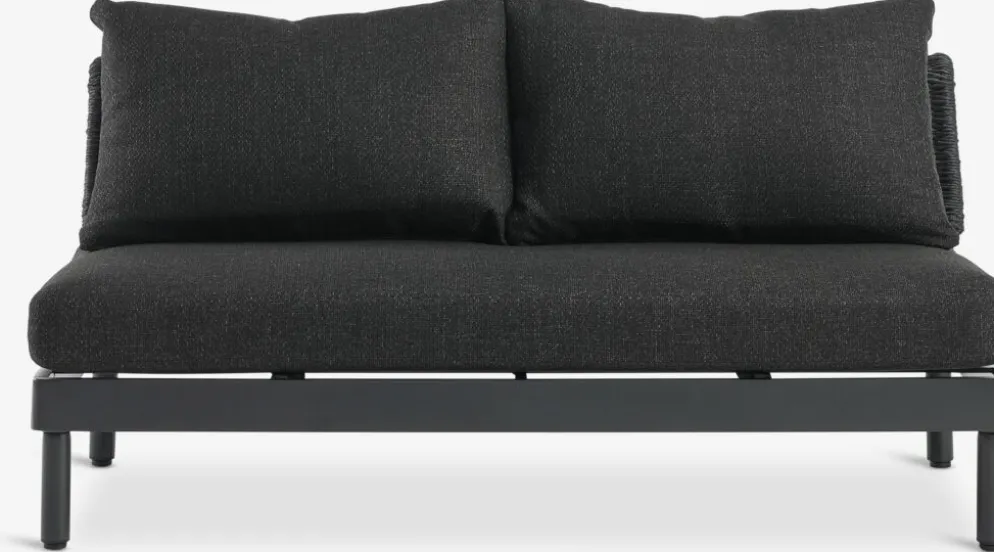 VOSSSofá de exterior VOSS 2 plazas negro