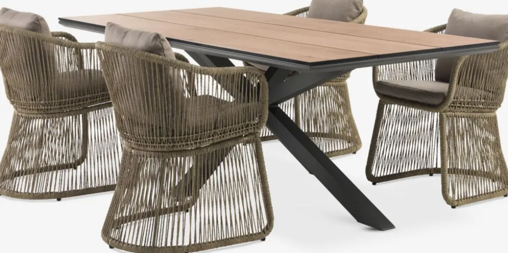 YPNASTED + STORDALENMesa YPNASTED L215 + 4 sillas STORDALEN natural